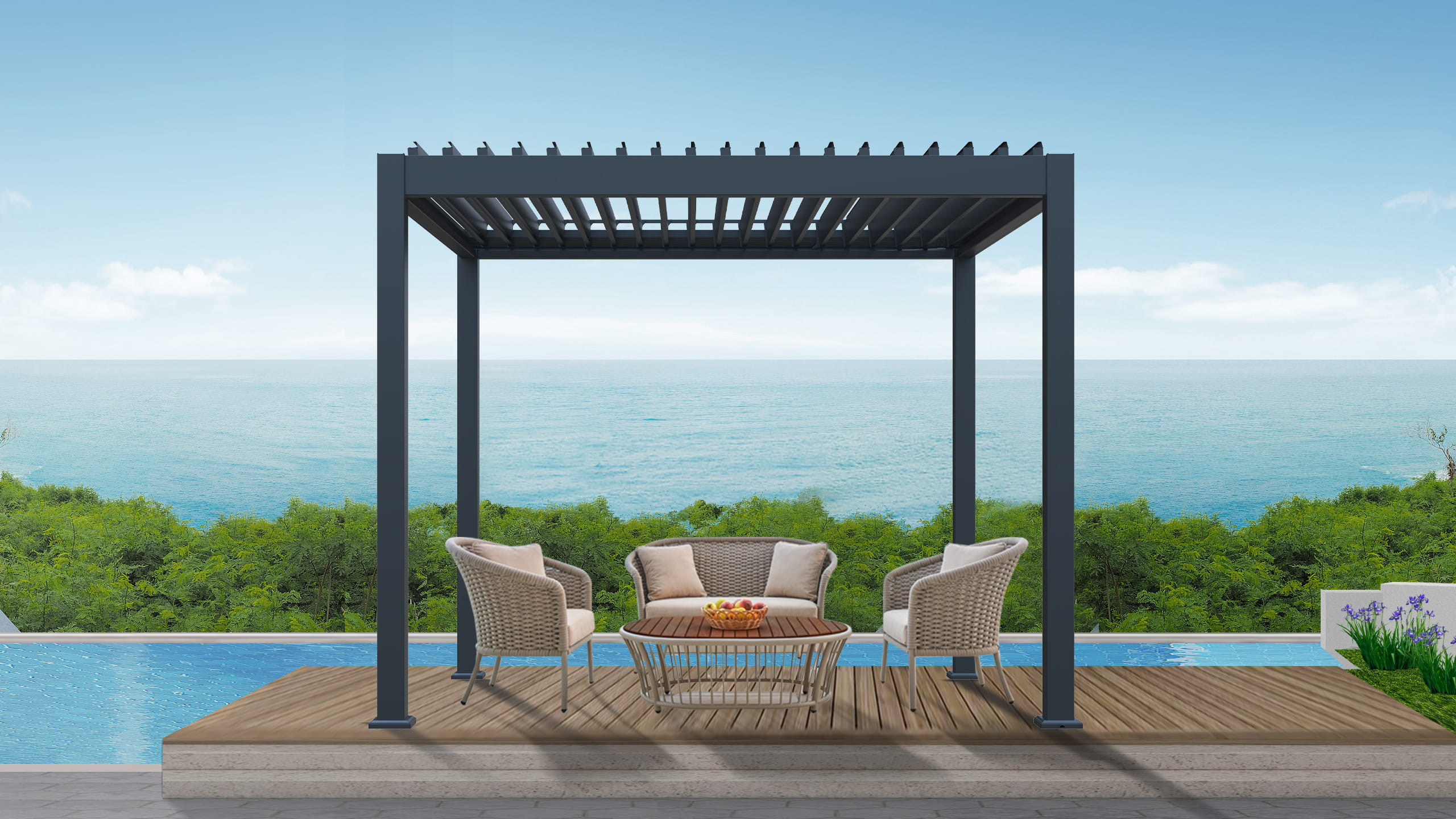 Bioklimatikus pergola, Komplex bioklimatikus pergola