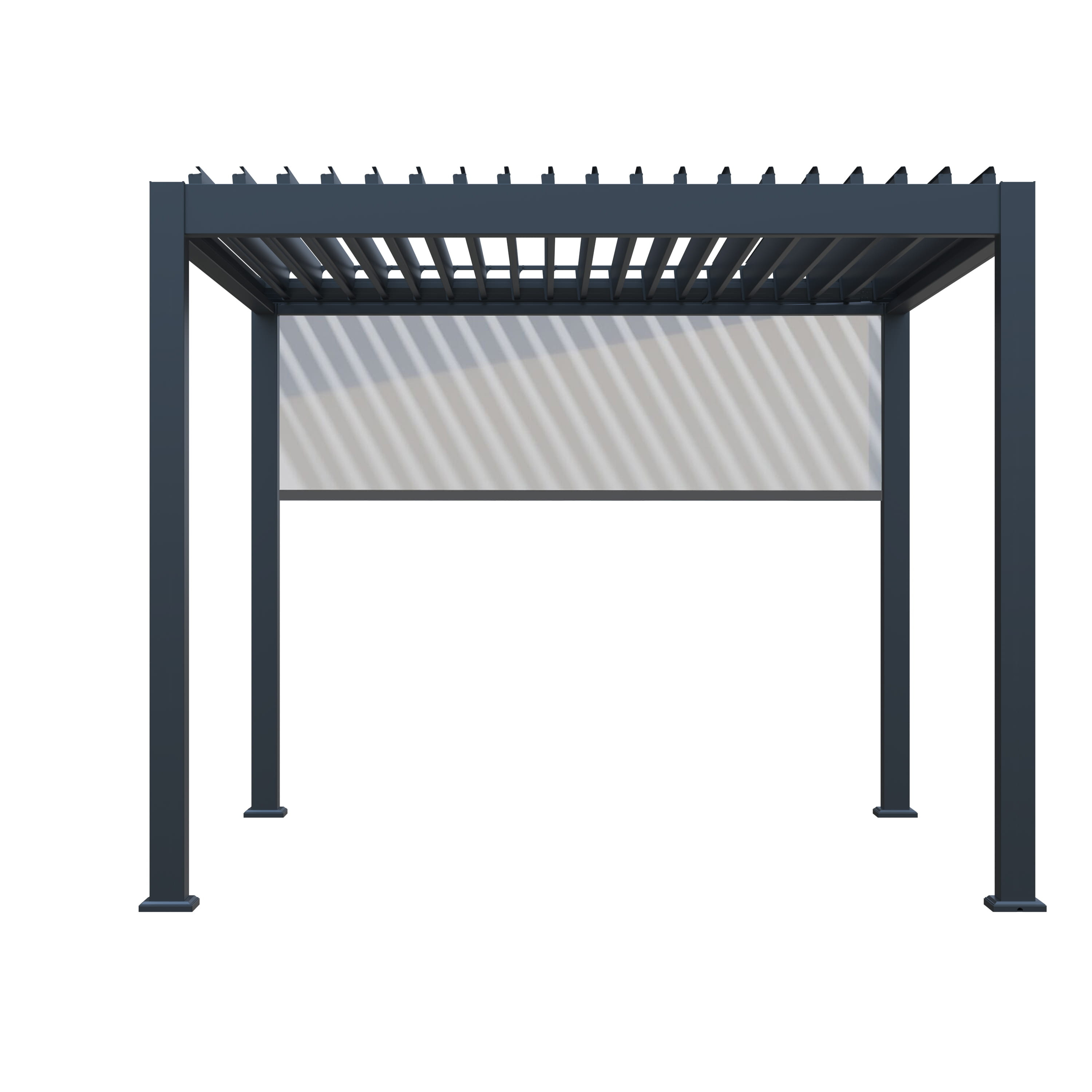 Bioklimatikus pergola, komplex bioklimatikus pergola oldal árnyékolóval