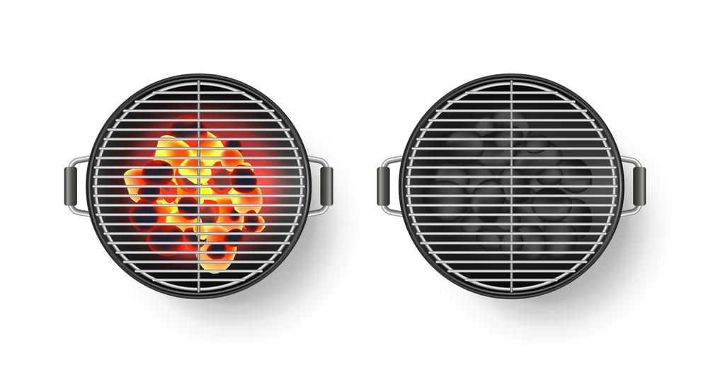 Hőzónák kialakítása faszenes grillen parázselosztással