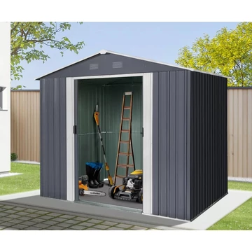 Riwal RMSA 6x8 antracit fém kerti tároló 2,4m x 1,7m