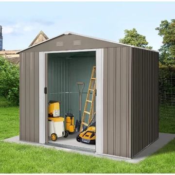 Riwal RMSA 6x8 brown fém kerti tároló 2,4m x 1,7m