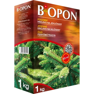 Biopon Őszi fenyő/tűlevelű műtrágya, 1 kg, 33 m2-ig