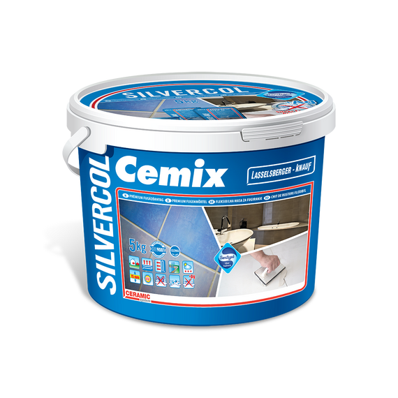 Cemix Silvercol Fugázó 1-15 mm, betonszürke 5 kg