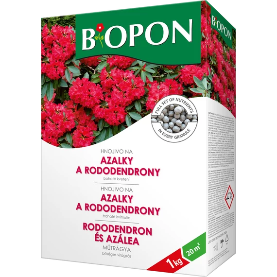 Biopon Rhododendron és Azálea műtrágya, 1 kg, 40 m2-ig