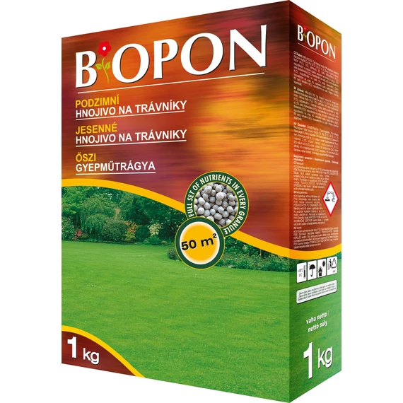 Biopon Őszi gyep műtrágya, 1 kg, 50 m2-ig