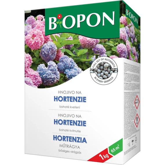 Biopon Hortenzia műtrágya, 1 kg, 65 m2-ig