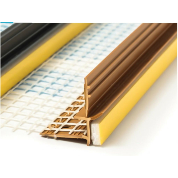 Komplex ablakcsatlakozó profil hálós aranytölgy PVC P6mm/3U+S 3fm