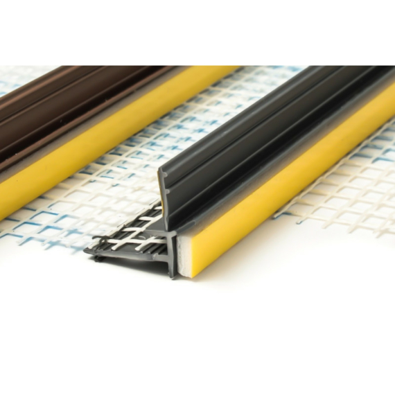 Komplex ablakcsatlakozó profil hálós grafit PVC P6mm/3U+S 3fm
