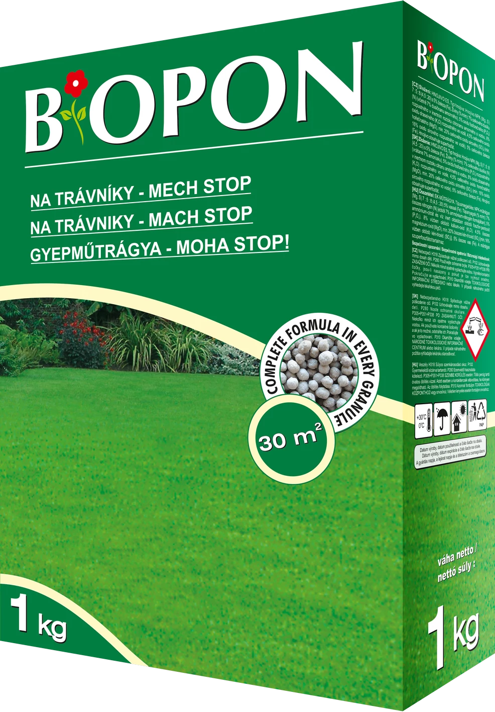 Biopon Gyepműtrágya, Moha Stop, 1 kg, 30 m2-ig (B1049)