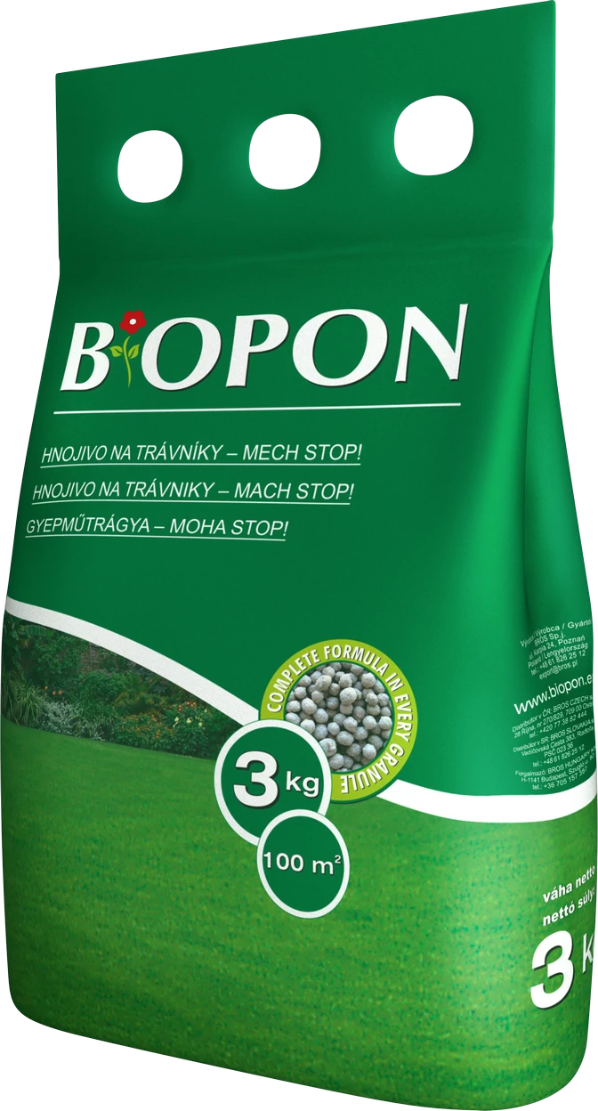 Biopon Gyepműtrágya, Moha Stop, 3 kg, 100 m2-ig (B1050)