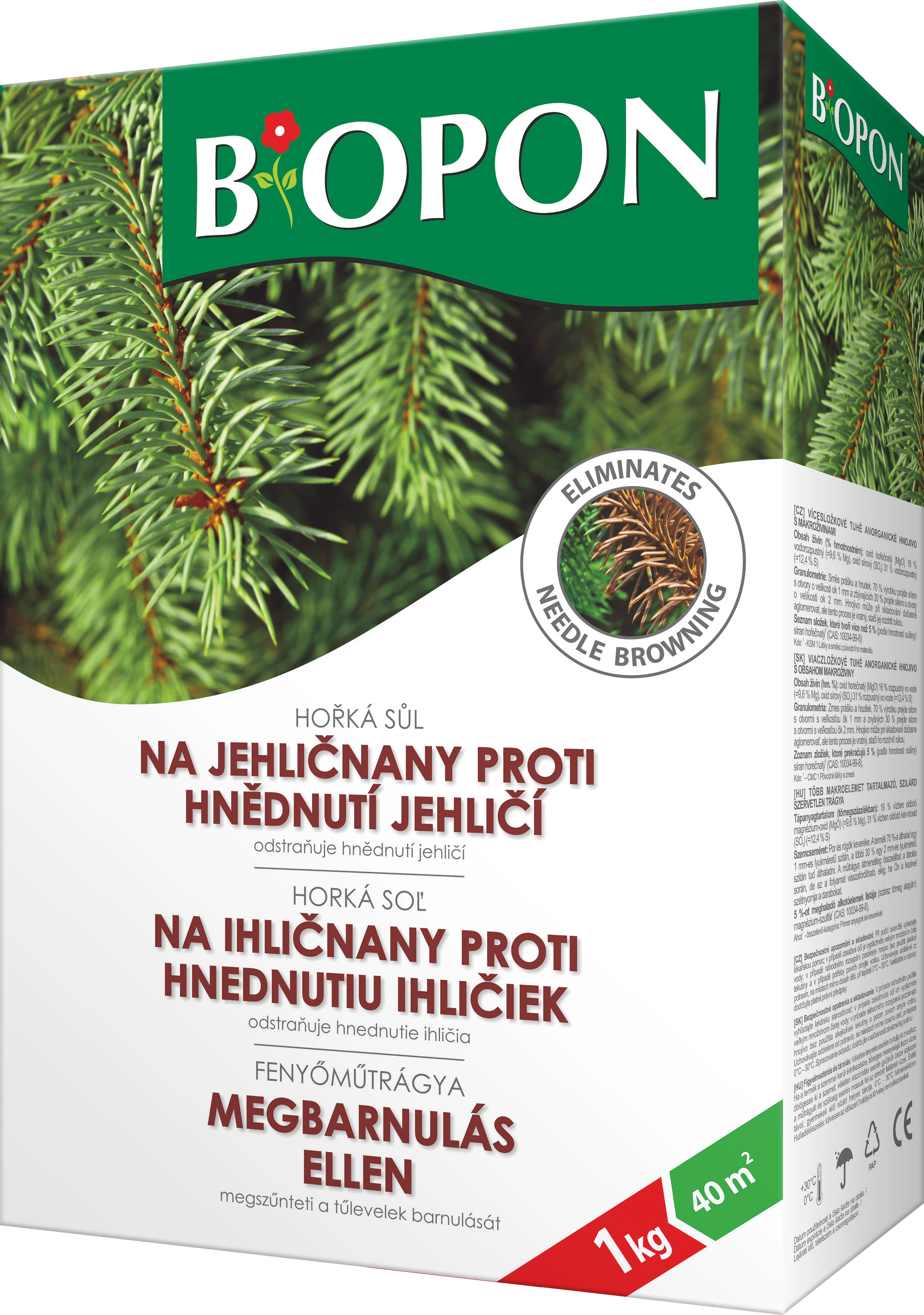 Biopon Fenyőműtrágya megbarnulás ellen, 1 kg, 40 m2-ig (B1055)