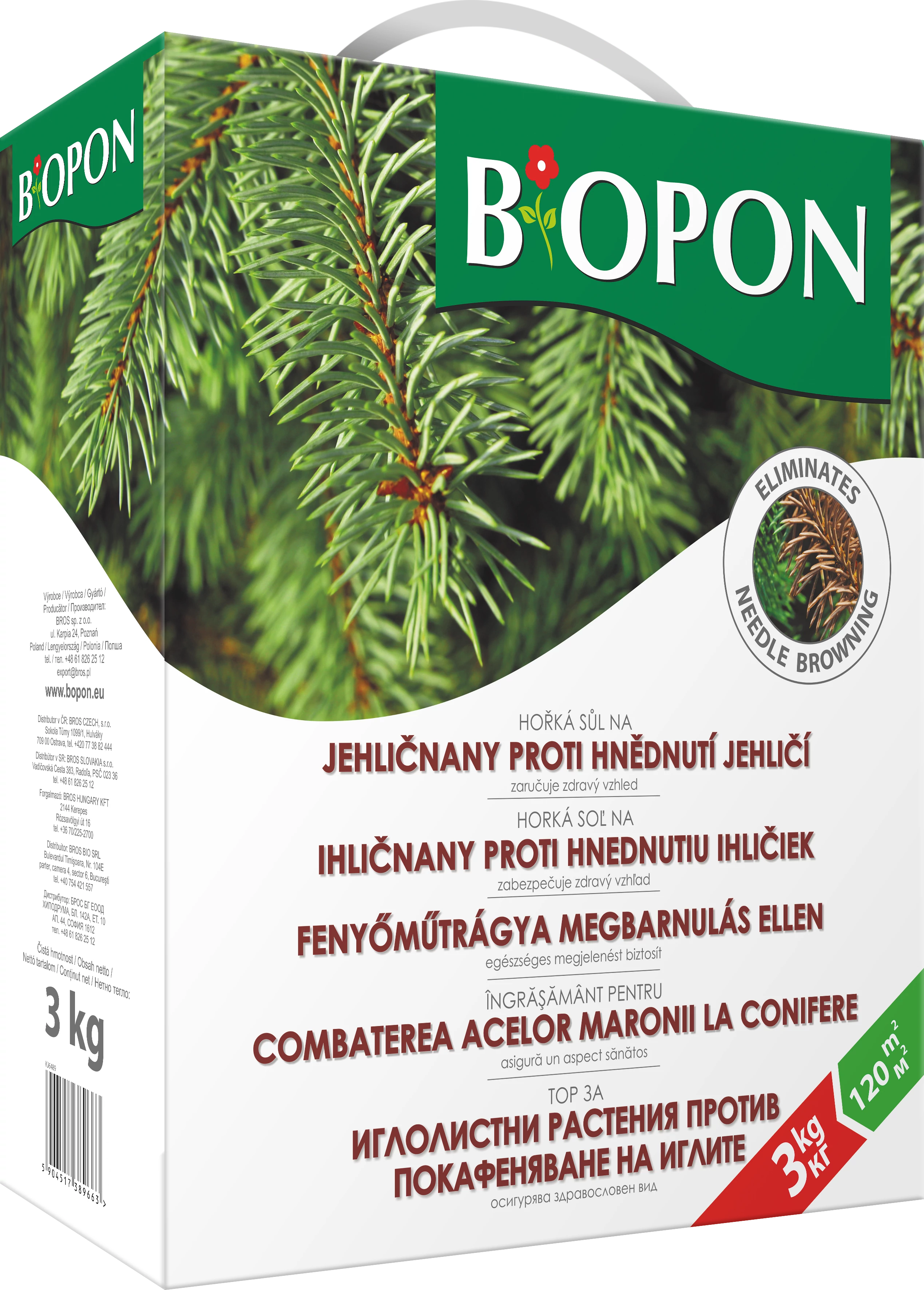 Biopon Fenyőműtrágya megbarnulás ellen, 3 kg, 120 m2-ig (B1056)