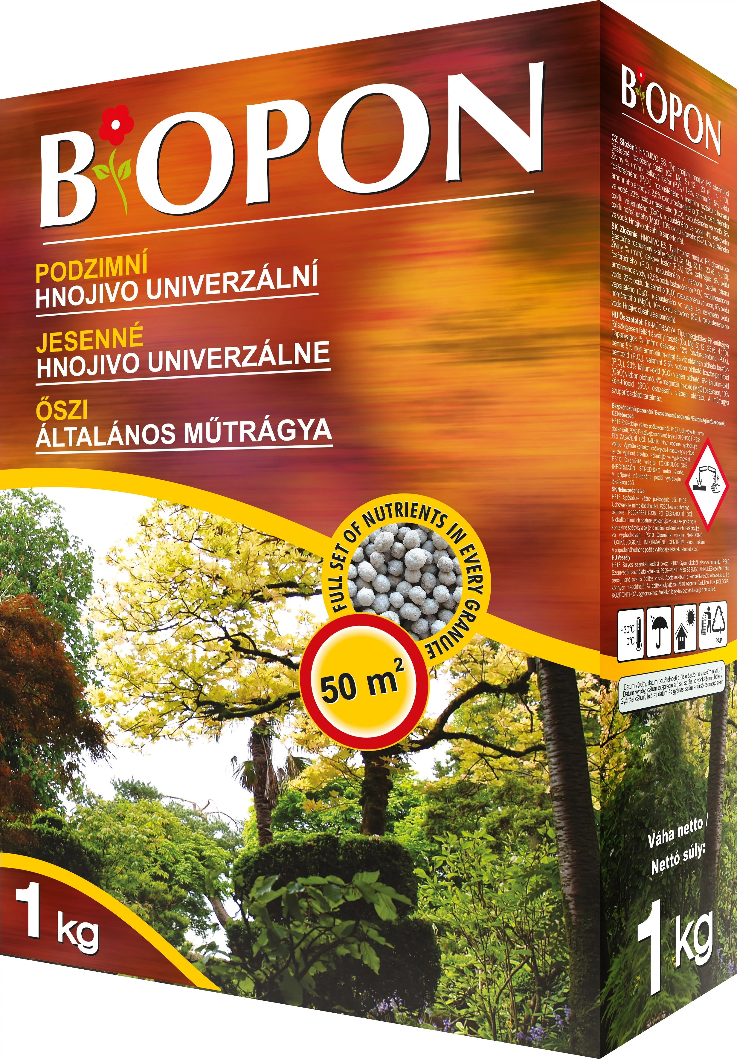 Biopon Őszi általános műtrágya, 1 kg, 50 m2-ig (B1076)