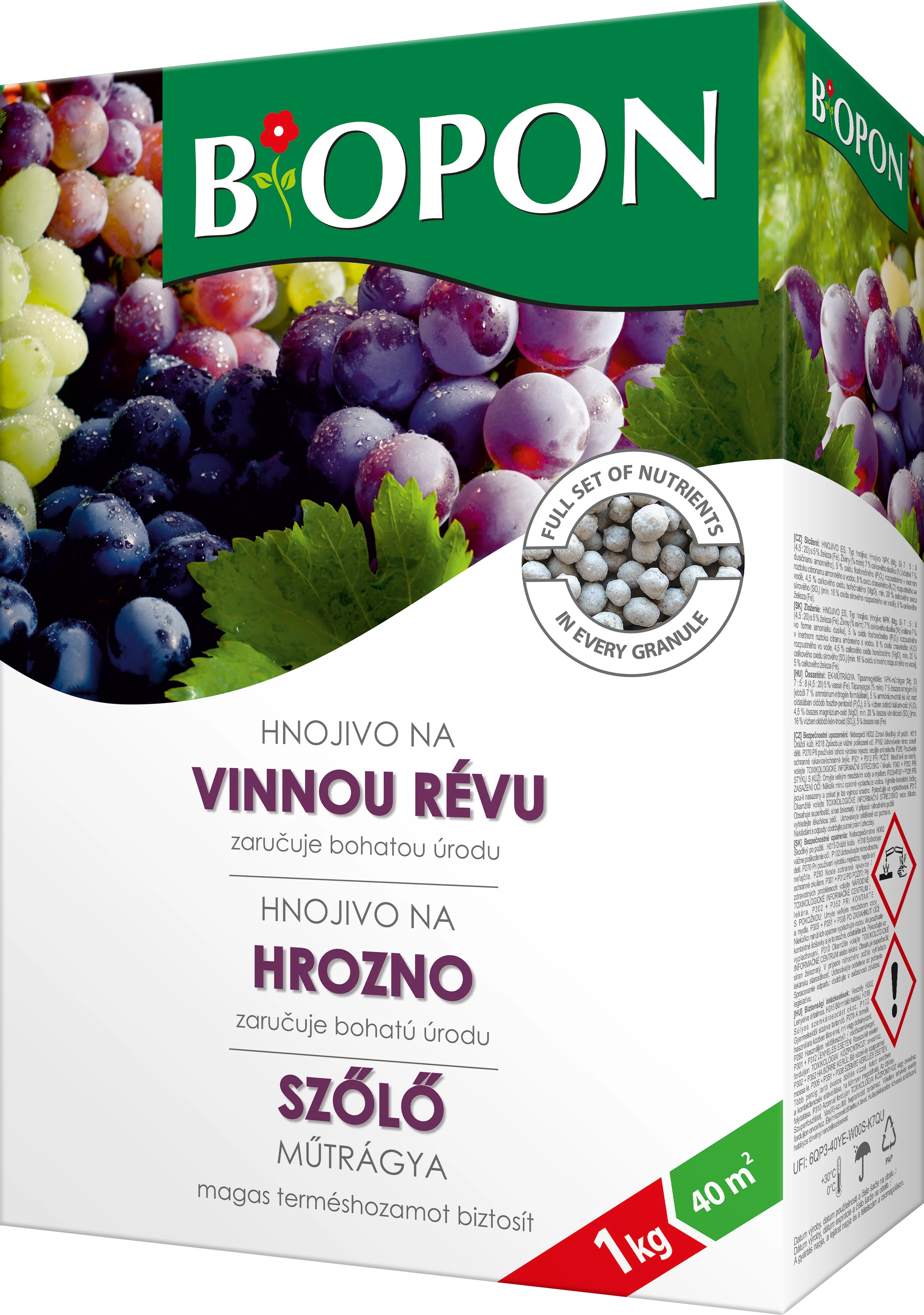 Biopon Szőlő műtrágya, 1 kg, 40 m2-ig (B1129)