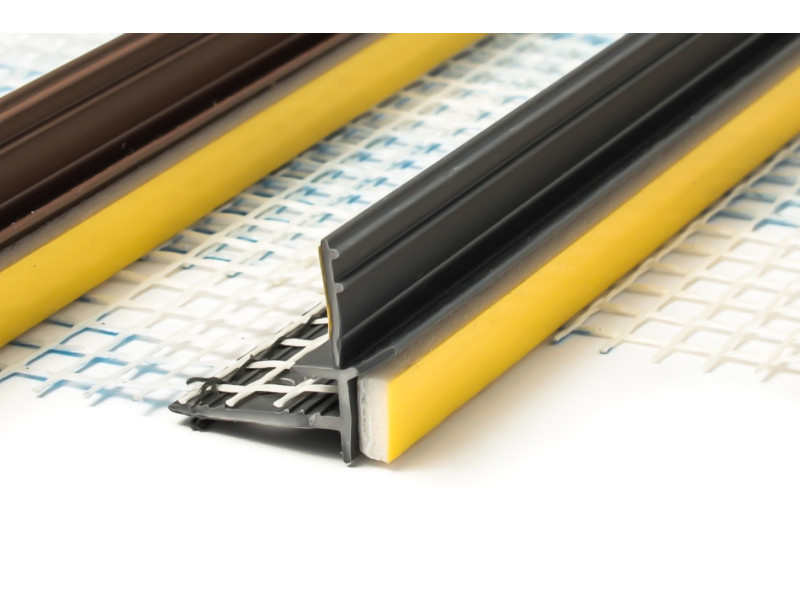 Komplex ablakcsatlakozó profil hálós grafit PVC P6mm/3U+S 3fm