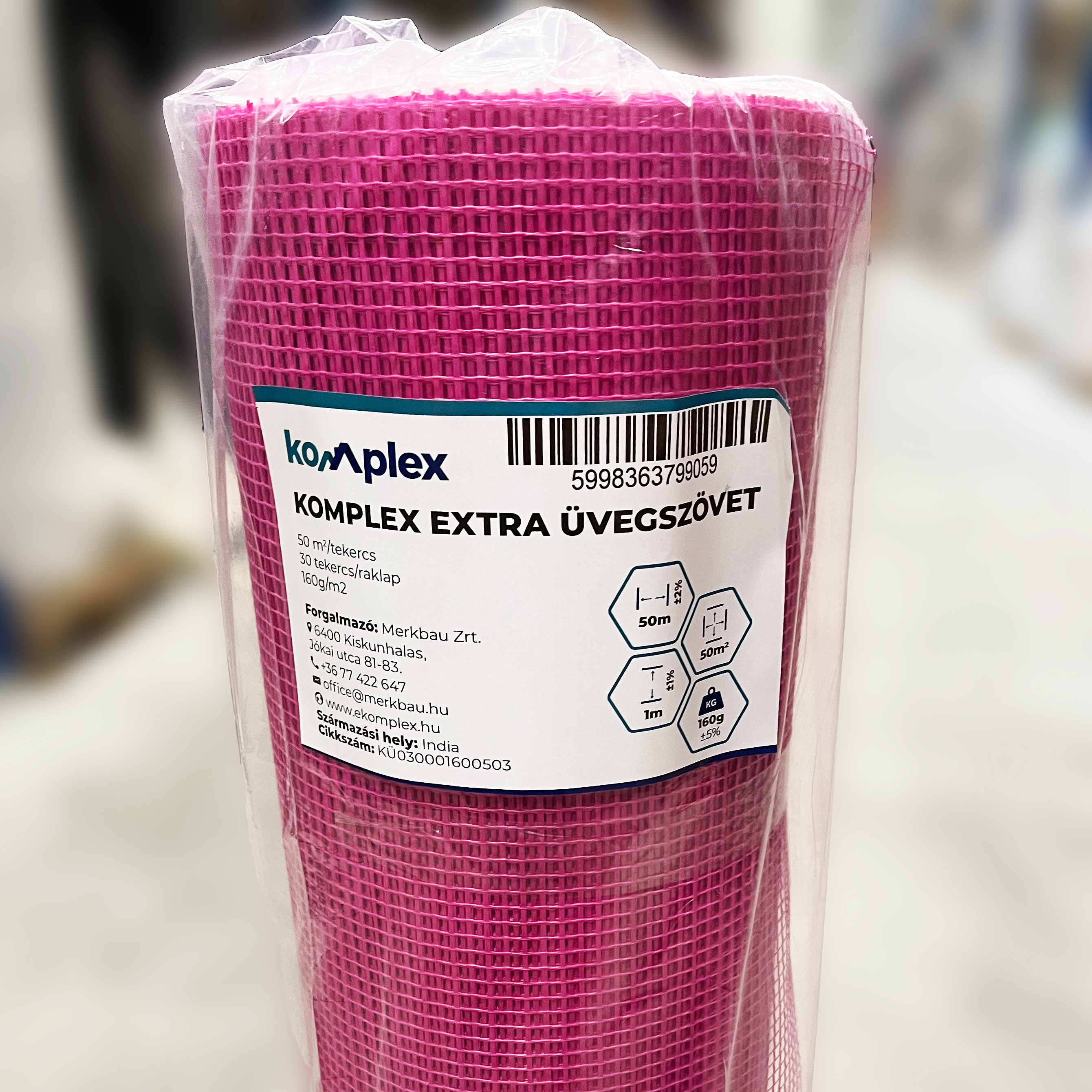 Komplex EXTRA üvegszövet 160g/m2 (rózsaszín) 50 m2/tekercs