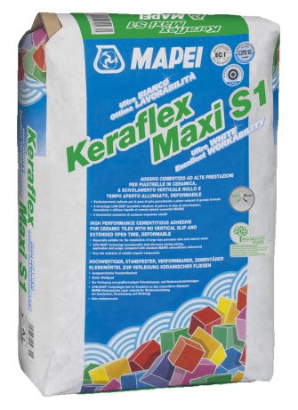 Mapei Keraflex Maxi S1 Kerámiaburkolat ragasztóhabarcs (C2TES1) fehér 23 kg