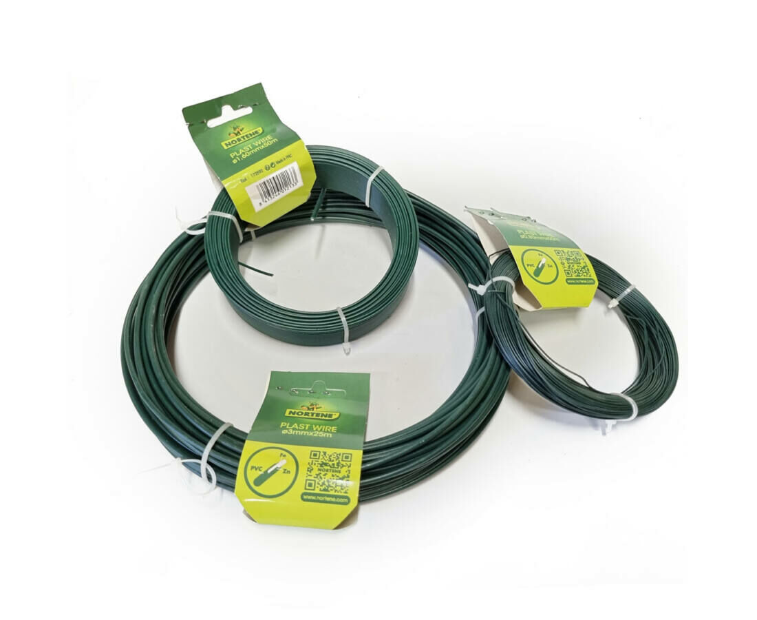 Nortene Plast Wire Műanyag bevonatos galvanizált huzaldrót, 2/3 mm x 25 m, Zöld